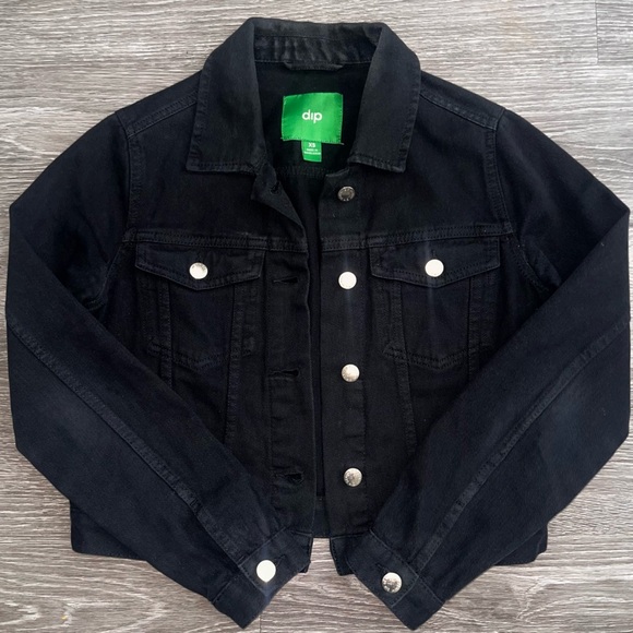 Black Cropped Jean Jacket - Picture 1 of 6